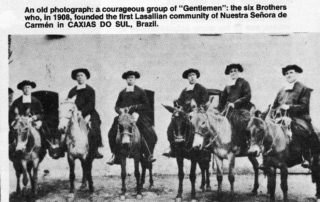 Brothers on horseback who founded the first Lasallian community of Nuestra Señora de Carmén