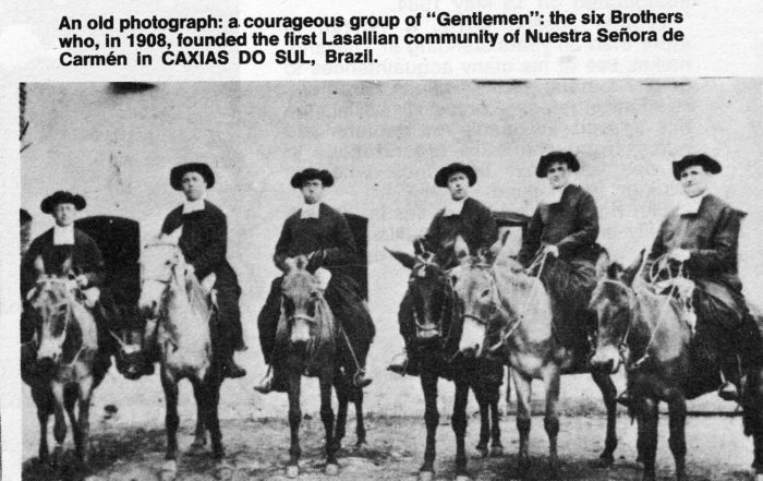 Brothers on horseback who founded the first Lasallian community of Nuestra Señora de Carmén