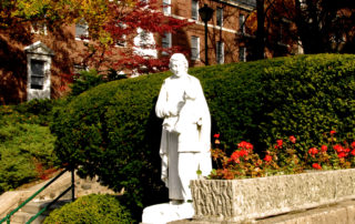 Statue of De La Salle on Manhattan College campus.